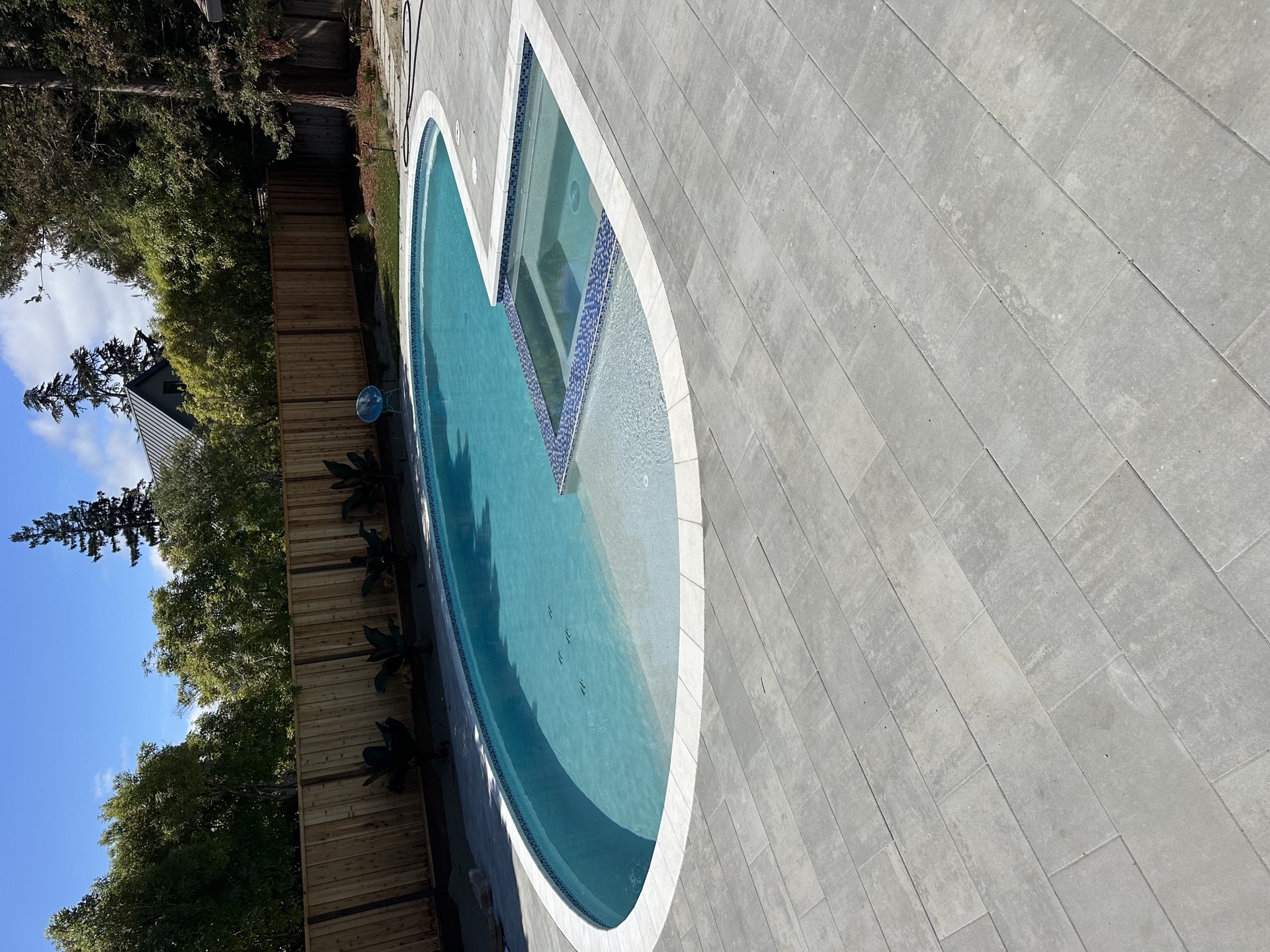 Freeform pool with attached spa - project near Modesto, CA